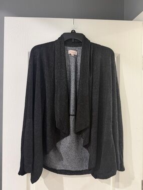 Philosophy Lightweight Open-Front Draped Cardigan - Black size small